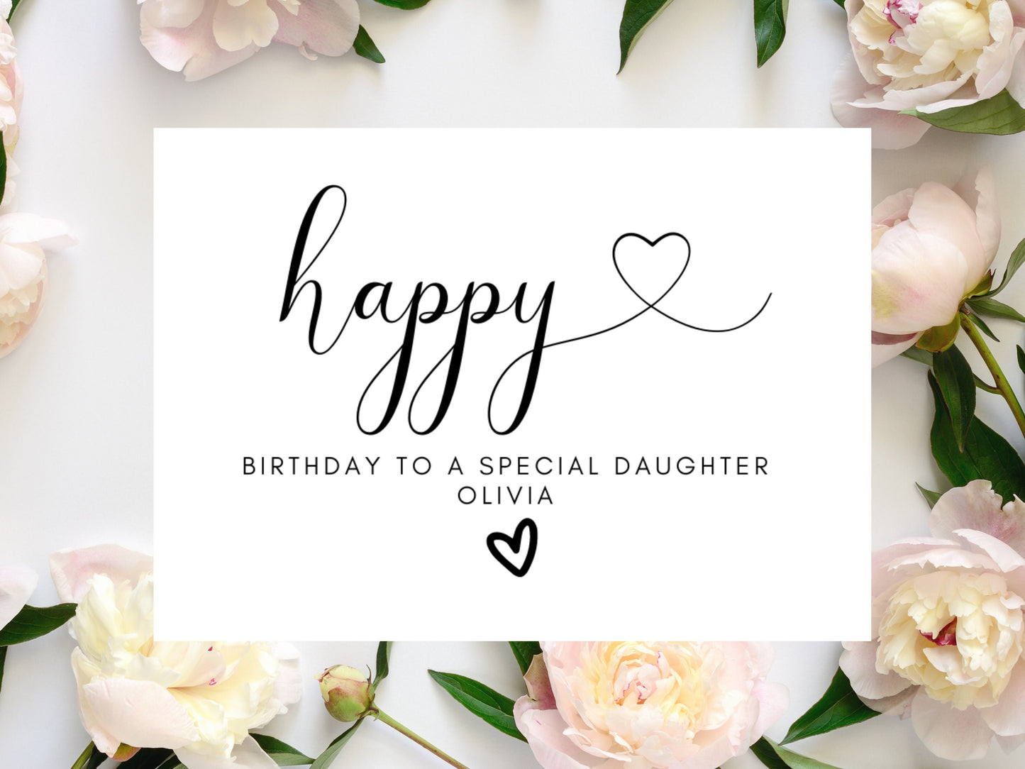 Happy Birthday to a Special Daughter Prosecco Bottle Label/ Personalised Champagne Bottle Sticker/ Birthday Party Decor/ Monochrome Label