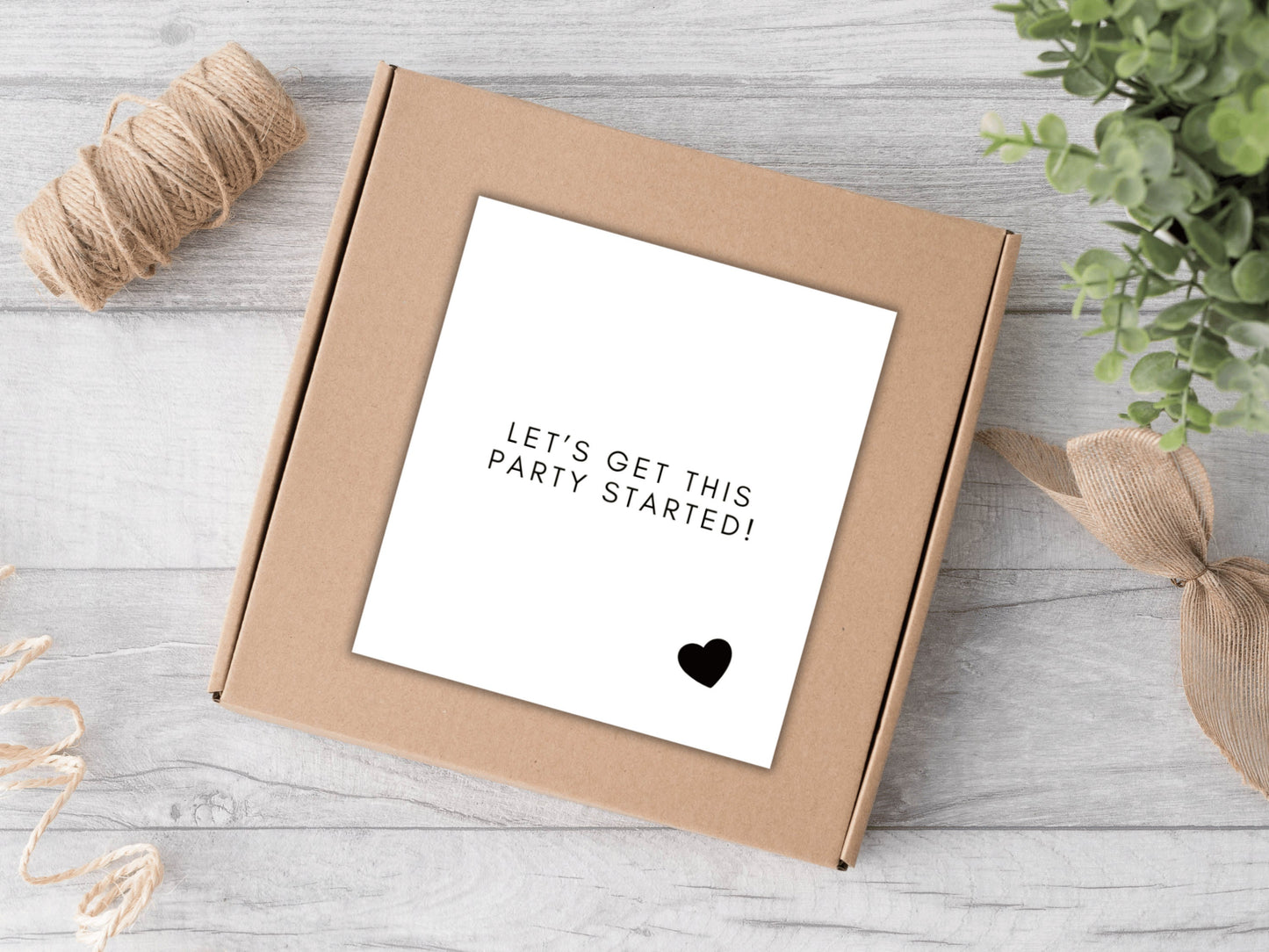 Lets Get This Party Started Happy Birthday Candle Label/ Monochrome Happy Birthday Party Gift Box Label for Her/ Him/ Husband/ Bag Sticker