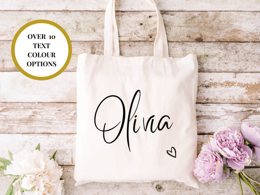 Personalised Birthday Tote Bag/ Any Name Natural Cotton Weekend Shopper Bag/ Happy Birthday Party Gift Bag/ Custom Party Bag