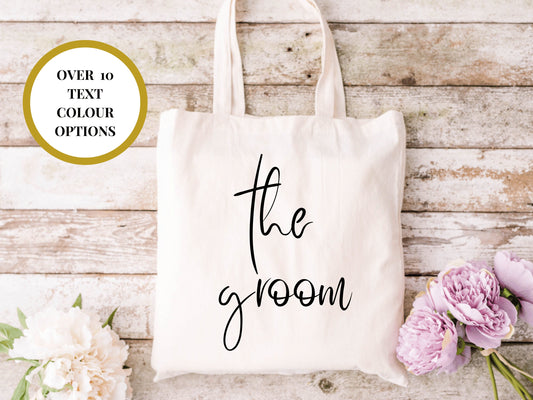 The Groom Wedding Tote Bag/ Custom Cotton Lads Stag Weekend Party Bag/ Present for the Groom/ Stuff Planning Bag/ Stag Do Stuff Bag