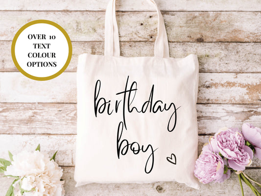 Birthday Boy Tote Bag/ Custom Happy Birthday Gift Bag/ Birthday Gift Idea Birthday Bag Keepsake Momento/ Birthday Present Bag/ Gift for Her