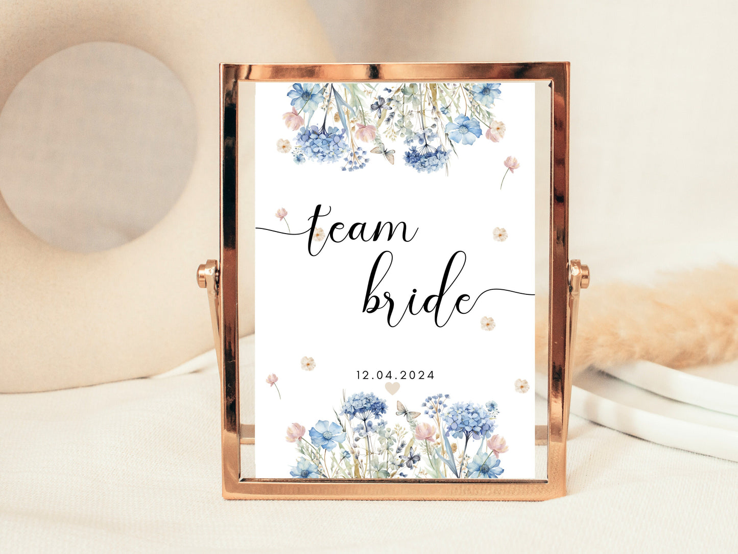 Team Bride Sign/ Miss to Mrs/ Personalised Blue Theme Hen Party Venue Decor/ Bridal Shower/ Shes Changing Her Last Name/ Bachelorette Party