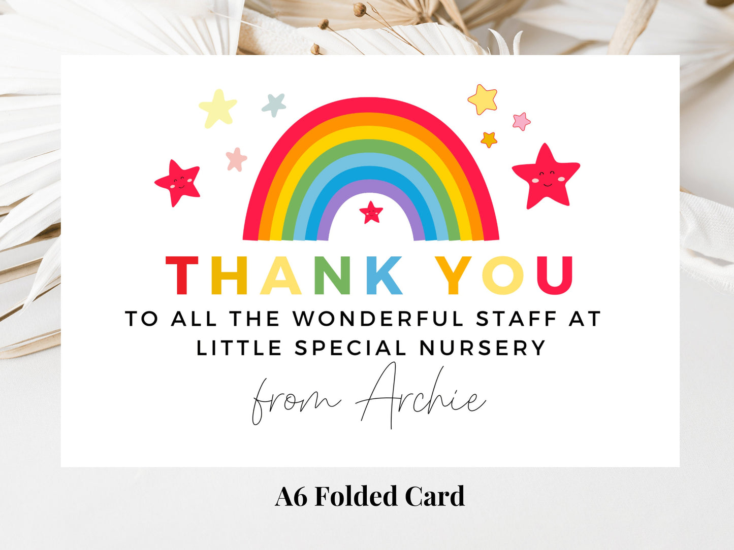 Nursery Thank You Card/ Personalised Nursery Teacher/ Nursery Manager/ Assistant/ SEN Card/ Mentor/ End Of Term Nursery Team Appreciation