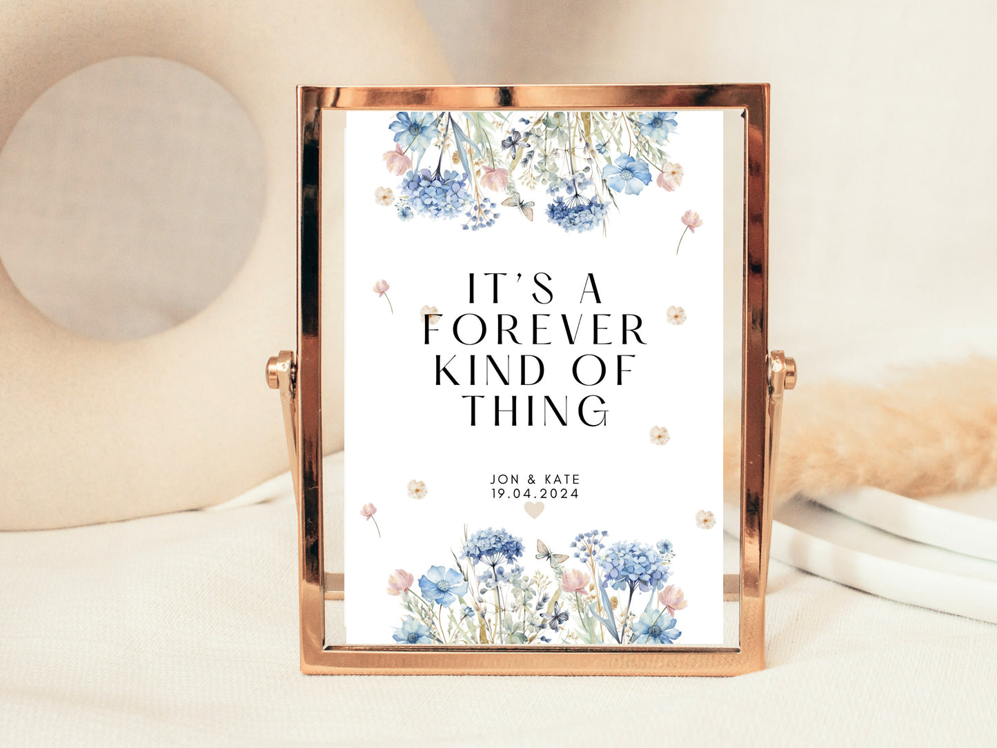 Its a Forever Kind of Thing Sign/ Personalised Newlywed Wedding Reception Decor/ Generations of Love/ Personalised Blue Theme Celebration