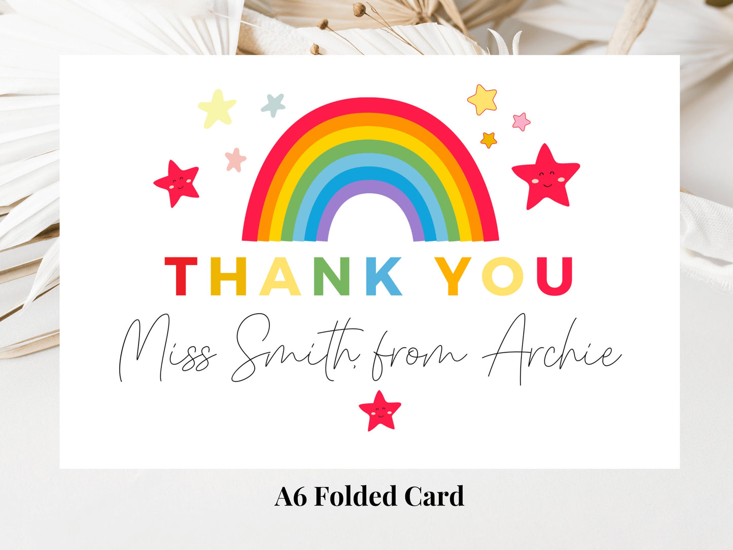 Teacher Thank You Card/ Personalised School Teacher Thank You Card/ Best Friend/ Mentor/ End Of School Appreciation/ Class Teacher Card