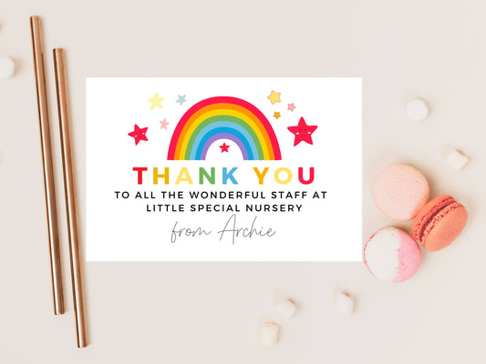 Nursery Thank You Card/ Personalised Nursery Teacher/ Nursery Manager/ Assistant/ SEN Card/ Mentor/ End Of Term Nursery Team Appreciation