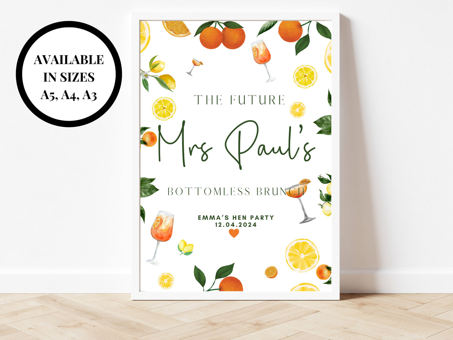 The Future Mrs Bottomless Brunch/ Spring Summer Lemons Oranges Mediterranean/ Italian Style Hen Party Decor/ Bridal Shower/ Bachelorette