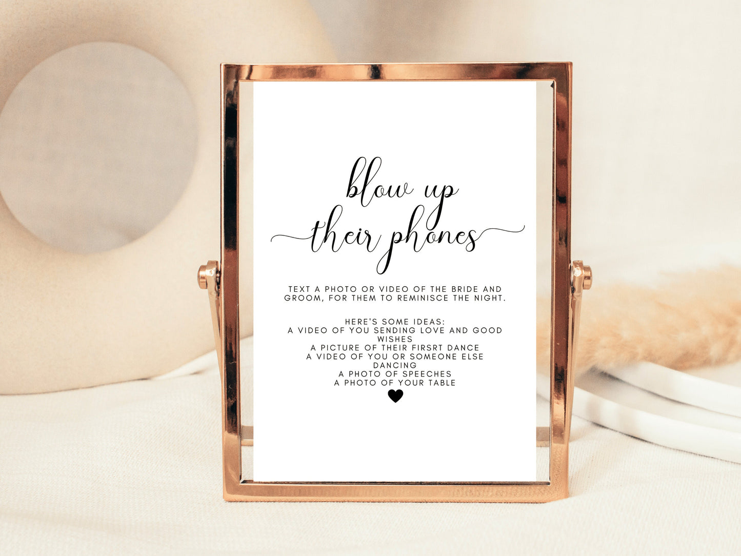 Blow Up Their Phones Sign/ 24 Text Colour Options/ Match Your Party Scheme/ Text a Photo of the Bride and Groom to Remember the Night