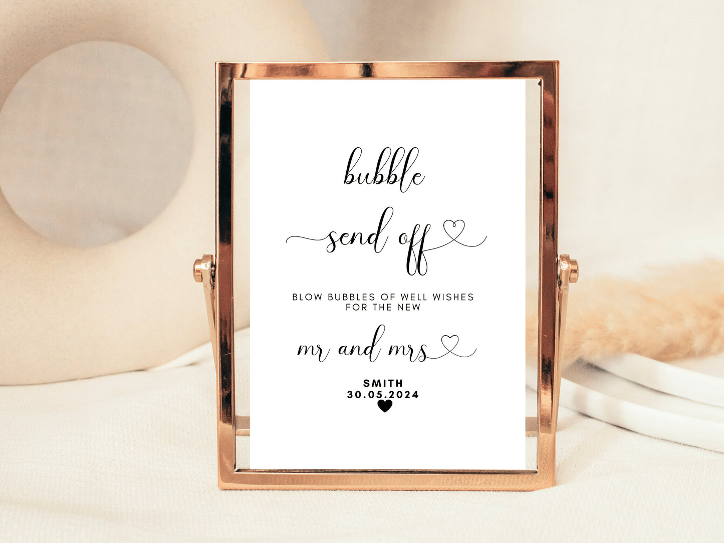 Bubble Send Off Sign/ 24 Text Colour Options/ Match Your Party Scheme/ Blow Bubbles of Well Wishes of the New Mr and Mrs