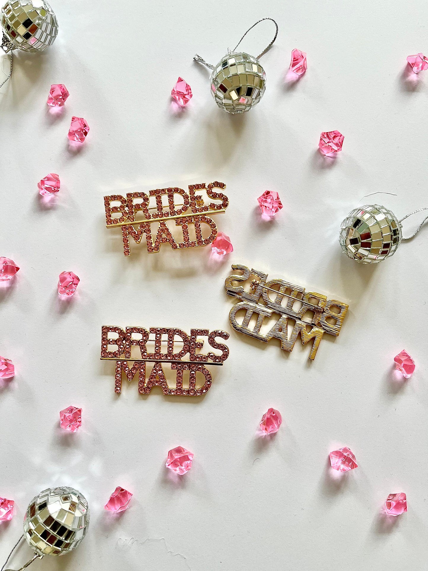 Bridesmaid Badge/ Rose Gold Crystal Bridal Hen Party Gift Bag Filler/ Gold Bridal Party Favours/ Bridesmaid Proposal Box Favour/ Wedding Pin