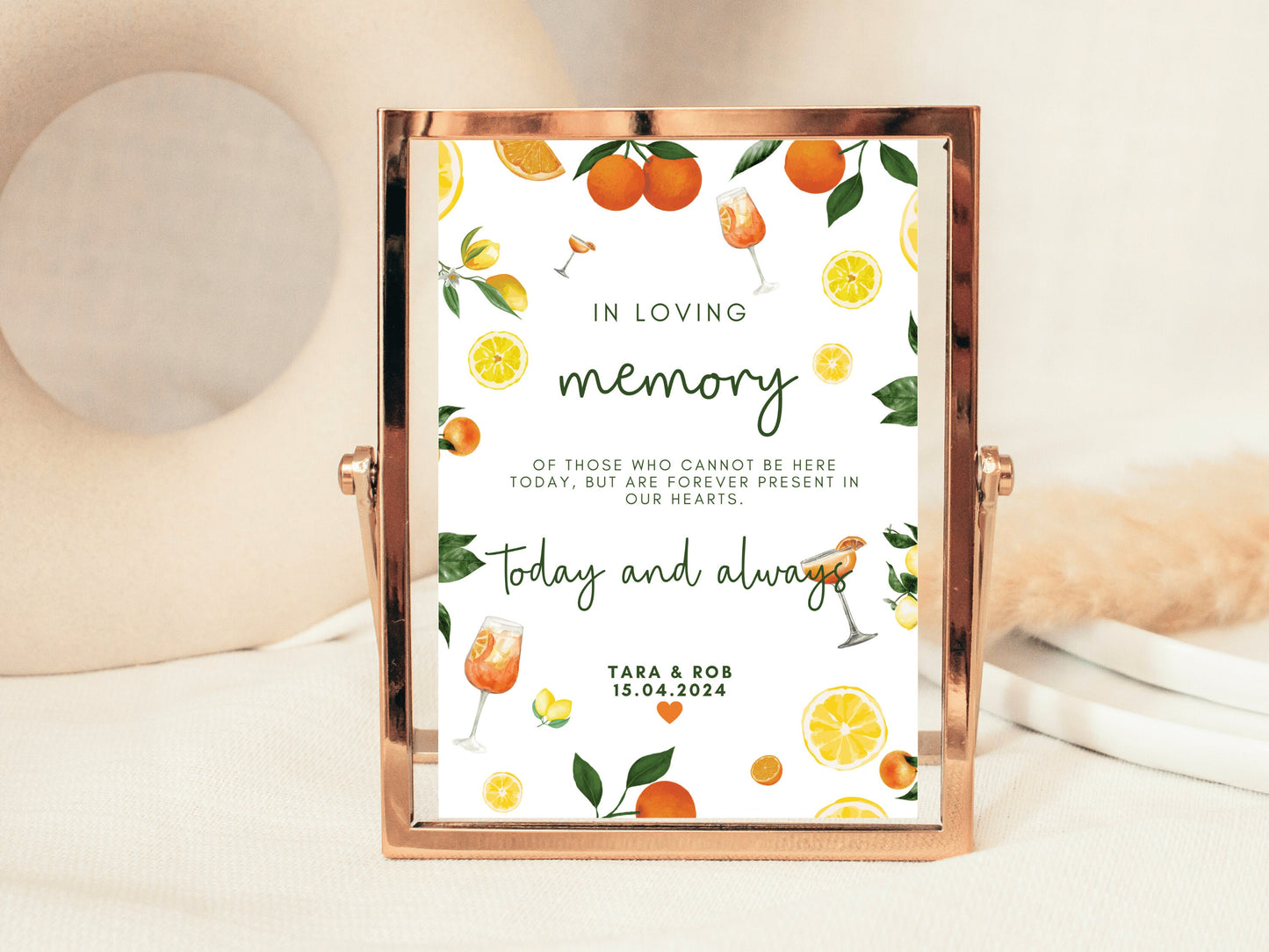 In Loving Memory Sign/ Of Those Who Cannot Be Here Today But Are Forever Present in Our Hearts/ Wedding Reception Candle Tribute Poster