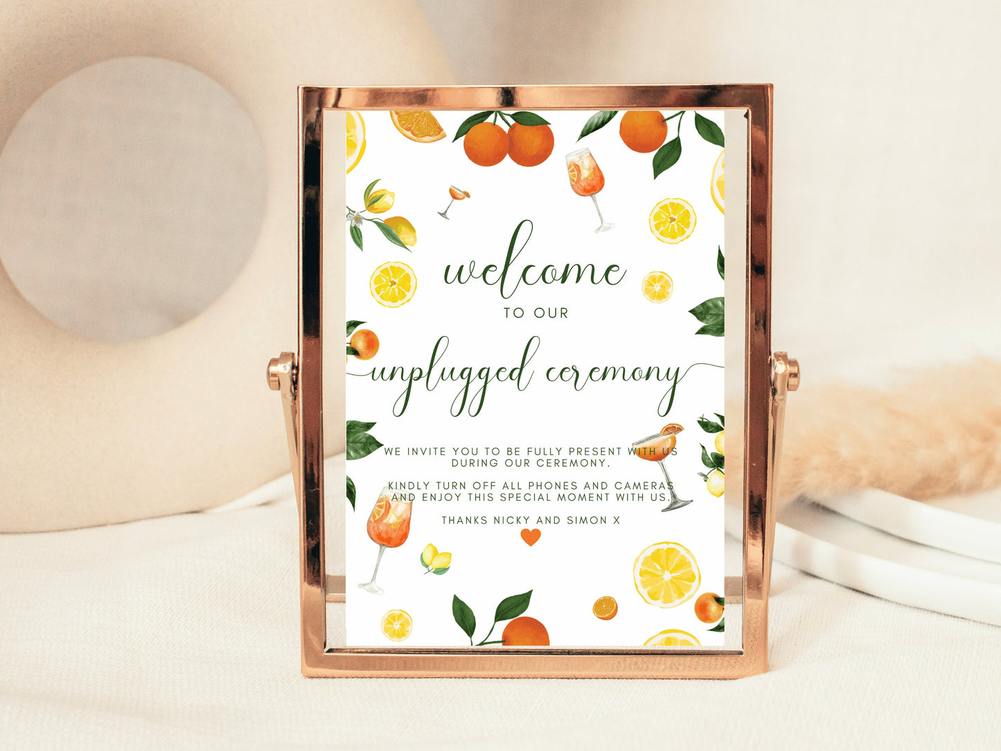 Welcome to our Unplugged Ceremony Sign/ Kindly Turn off All Phones and Cameras and Enjoy This Special Moment With Us/ Wedding Reception