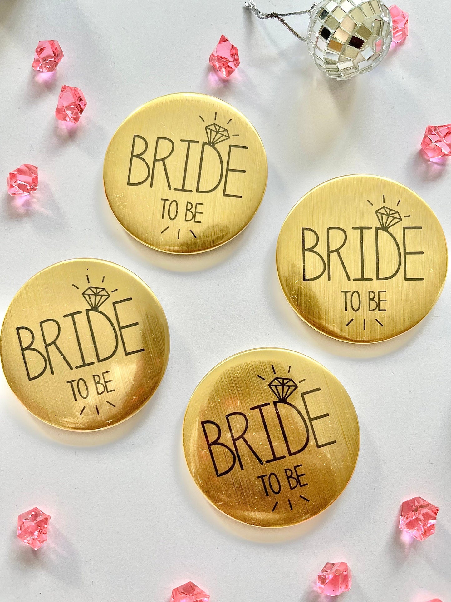 Bride to Be Badge/ Gift for Bride/ Diamond Ring Gold Theme Bridal Shower Hen Party Gift Bag Filler/ Gold Party Favours/ Gift Box Wedding Pin