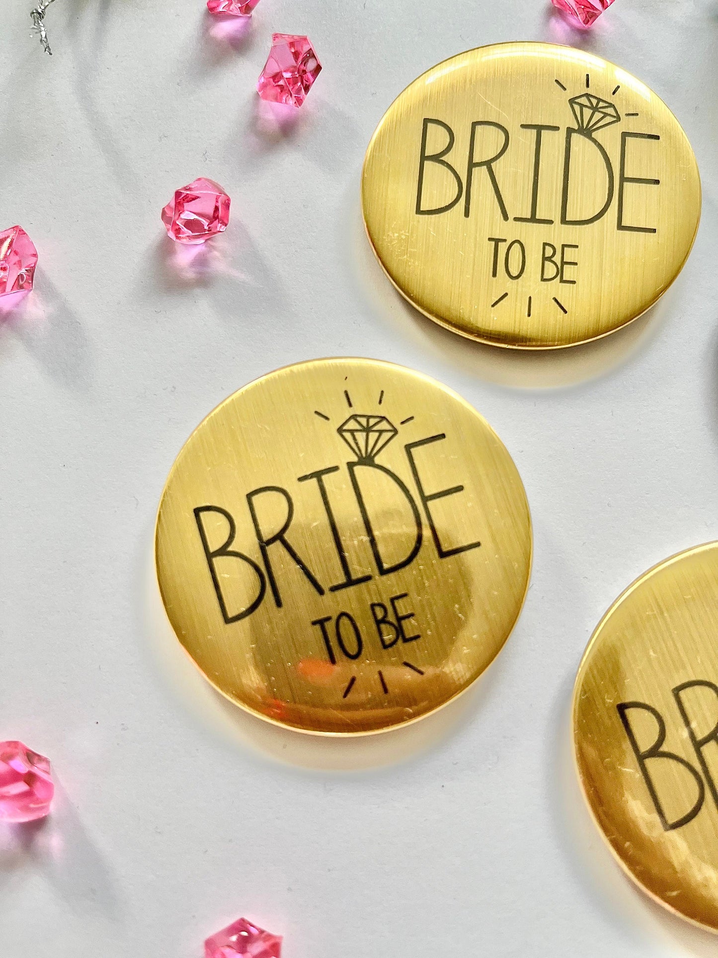 Bride to Be Badge/ Gift for Bride/ Diamond Ring Gold Theme Bridal Shower Hen Party Gift Bag Filler/ Gold Party Favours/ Gift Box Wedding Pin