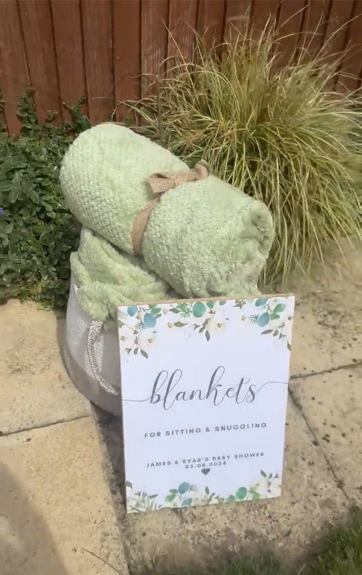 Personalised Blankets Sign/Greenery Floral Wedding Reception Party To Have and To Hold In Case You Get Hold Blankets Poster/ Hen Party Sign