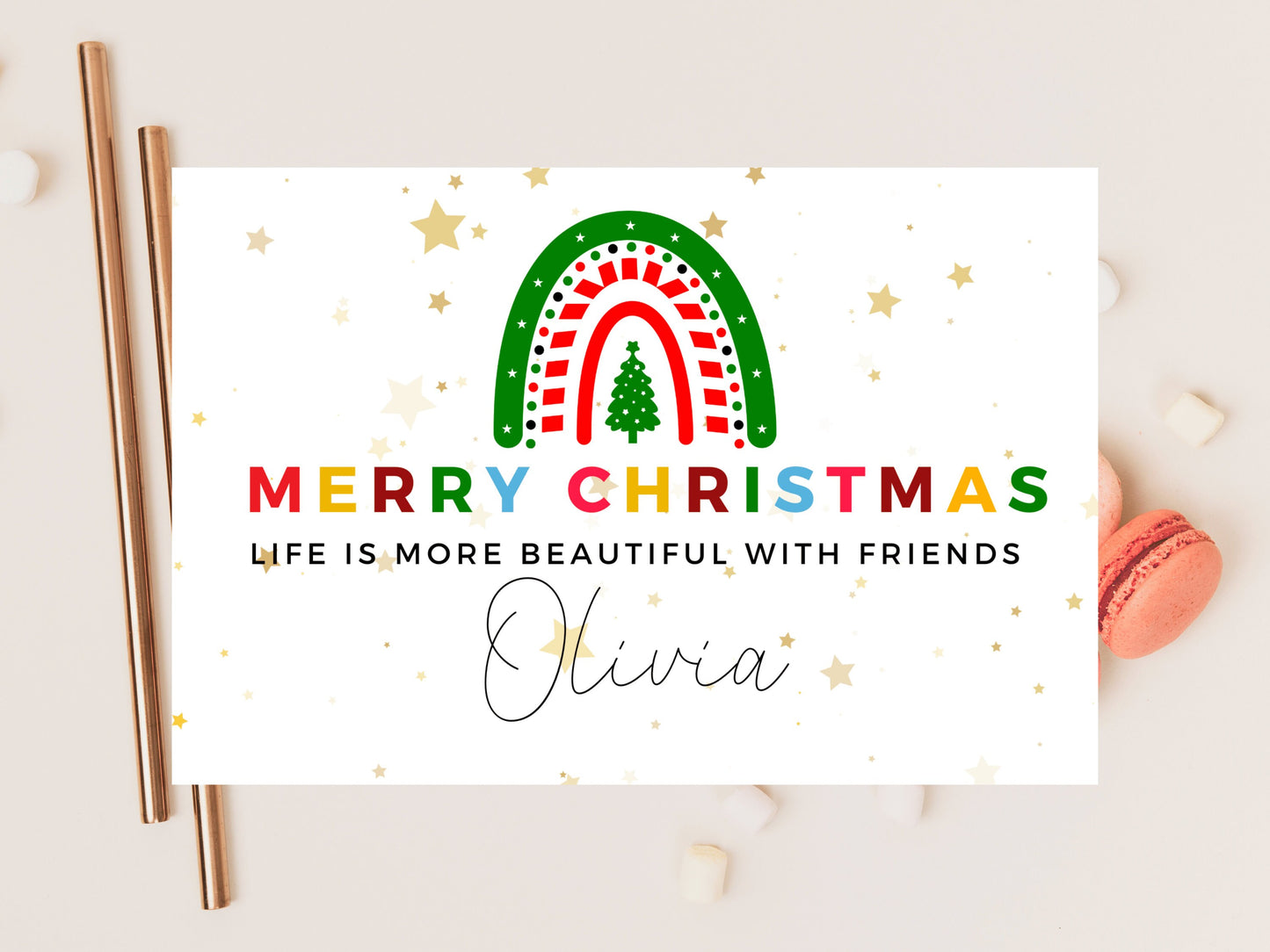 Personalised Youre the Love of My Life Merry Christmas Card/ Seasons Greetings/ Happy Sparkle Holidays/ Tis the Season Greetings Card