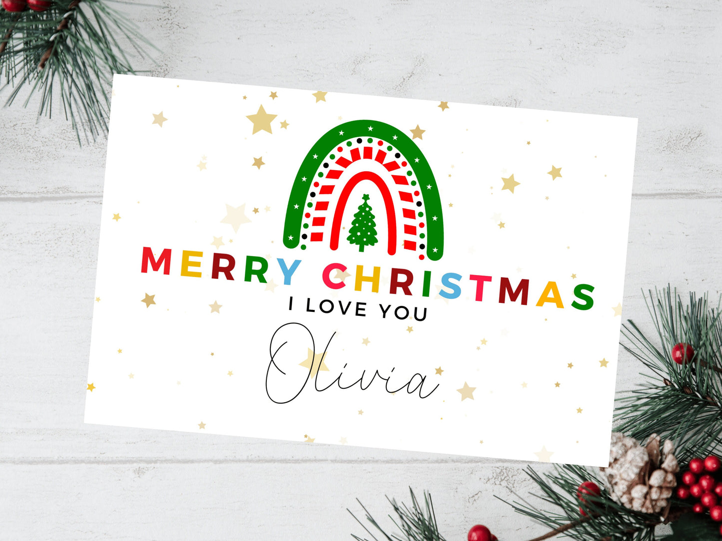 Personalised I Love You Merry Christmas Card/ Romantic Card for Wife/ Husband/ Girlfriend/ Boyfriend/ Fiance/ Seasons Greetings