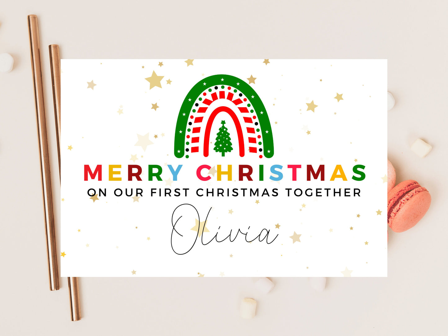 Personalised Our First Christmas Together Card/ Merry Christmas/ Romantic Wife/ Husband/ Girlfriend/ Boyfriend/ Fiance/ Seasons Greetings