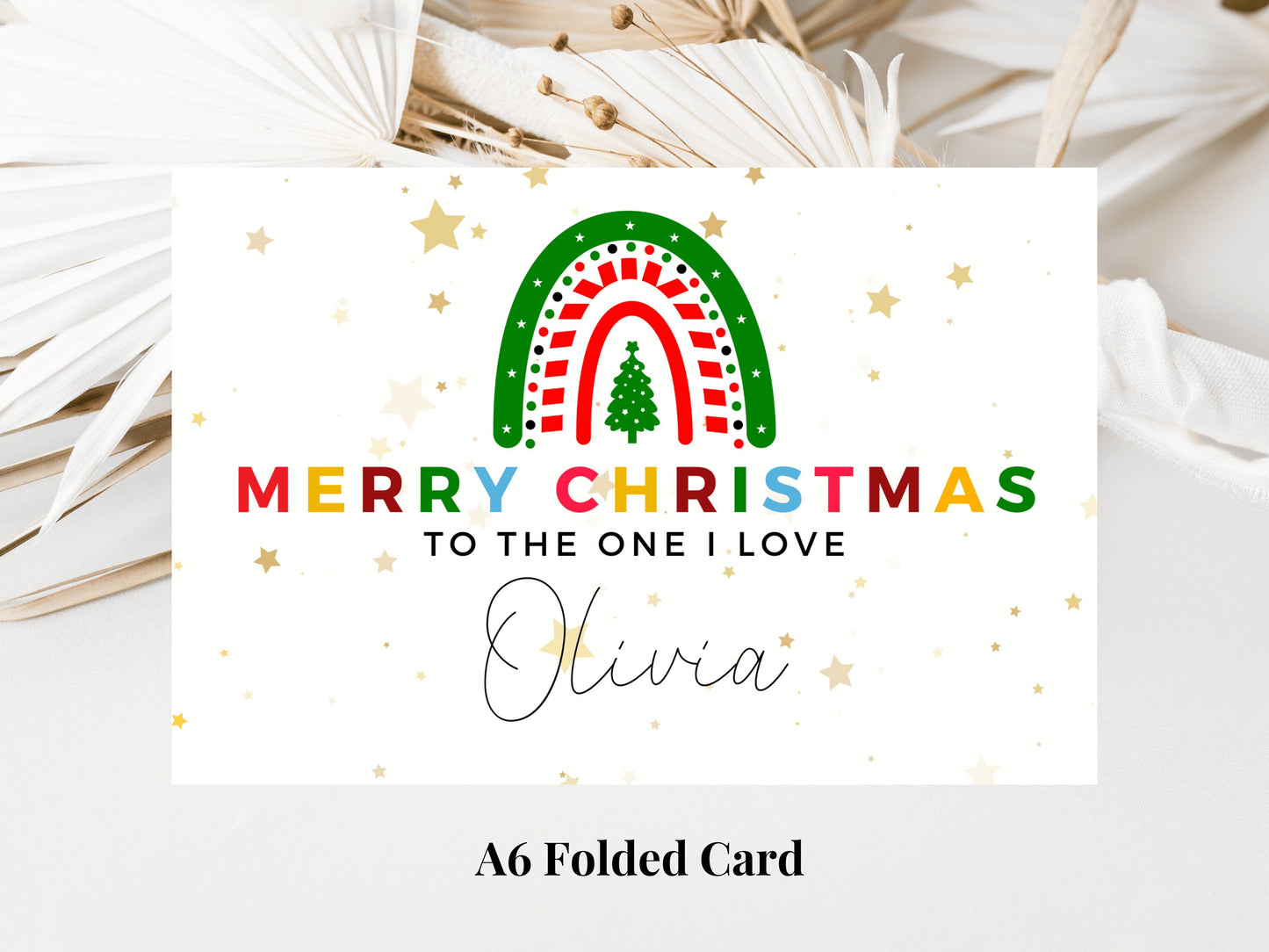 Personalised To the One I Love Merry Christmas Card/ Romantic Card for Wife/ Husband/ Girlfriend/ Boyfriend/ Fiance/ Seasons Greetings