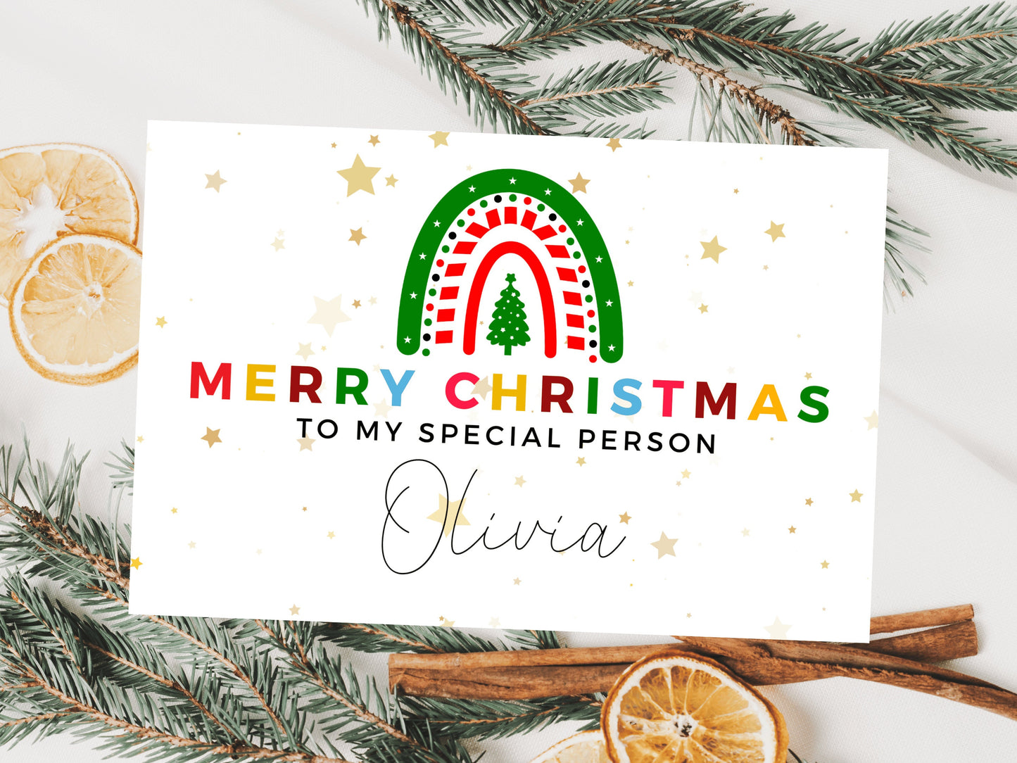 Personalised To My Special Person Merry Christmas Card/ Romantic Card for Wife/ Husband/ Girlfriend/ Boyfriend/ Fiance/ Seasons Greetings