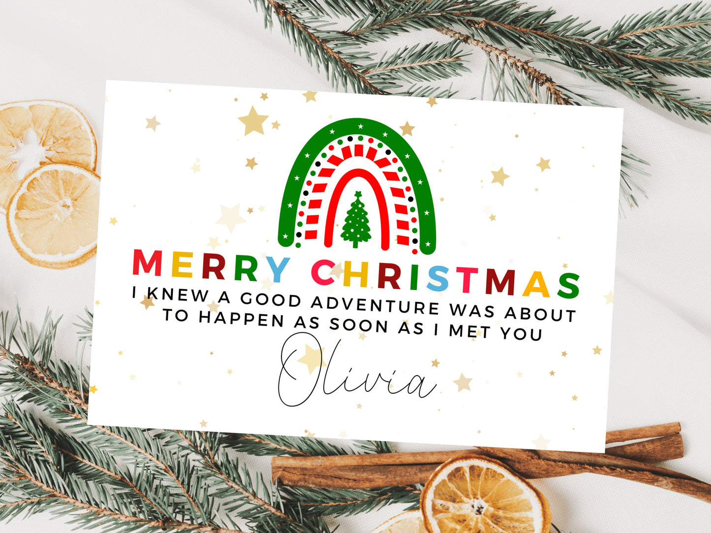 Personalised I Knew A Good Adventure Was About to Happen as Soon as I Met You Merry Christmas Card/ Wife/ Husband/ Girlfriend/ Boyfriend