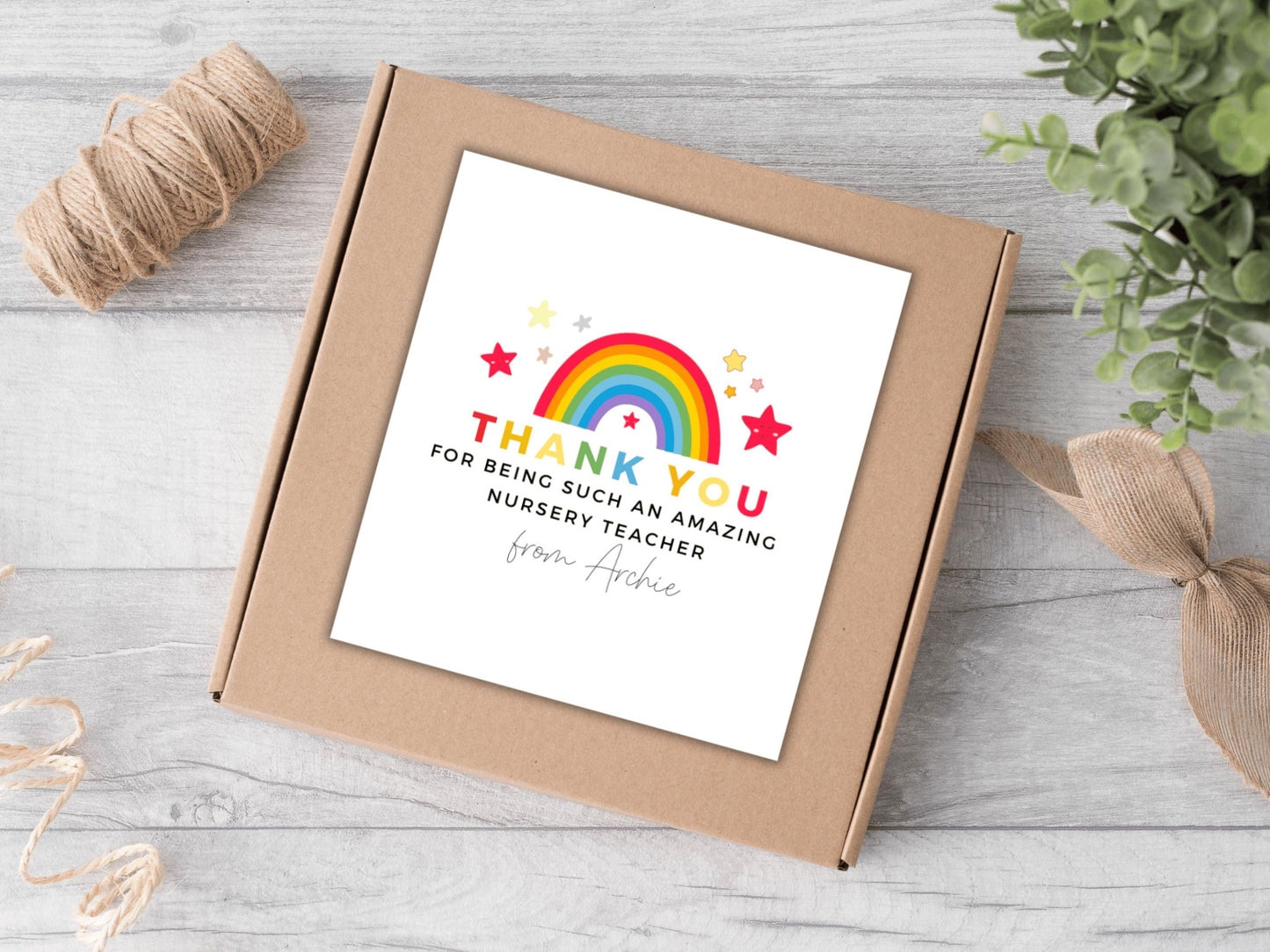 Personalised Thank You for Being Such An Amazing Nursery Teacher Candle Label/ Rainbow Teacher Appreciation Sticker/ End of Year Label