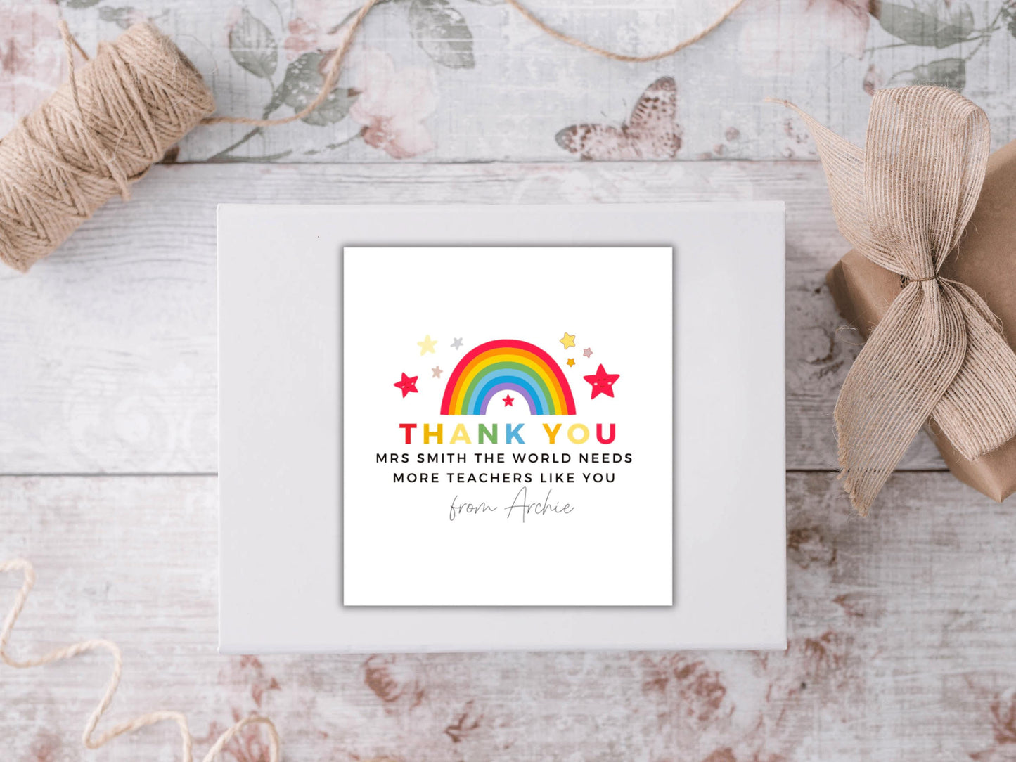 Personalised The World Needs More Teachers Like You Candle Label/ Rainbow Teacher Appreciation Sticker/ End of Year Label/ Teacher Gifts