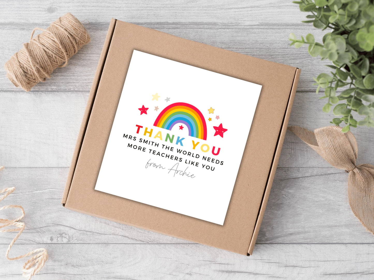 Personalised The World Needs More Teachers Like You Candle Label/ Rainbow Teacher Appreciation Sticker/ End of Year Label/ Teacher Gifts