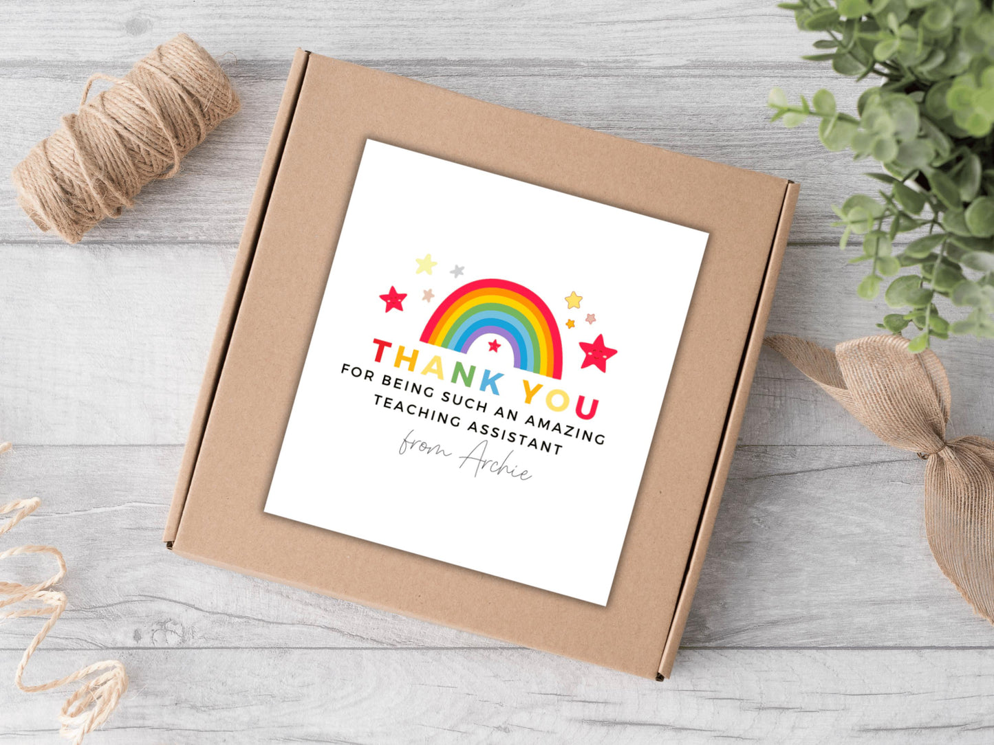 Personalised Thank You for Being Such an Amazing Teaching Assistant Candle Label/ Rainbow Teacher Appreciation/ End of Year Teacher Gifts