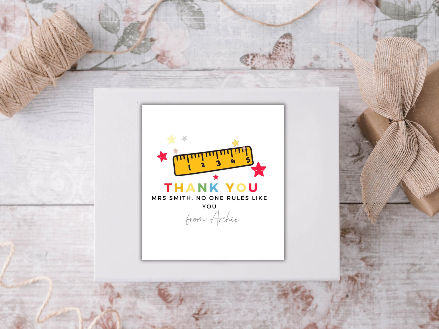 Personalised No One Rules Like You Teacher Thank You Candle Label/ End of Year School Teacher Appreciation Present Gift Sticker