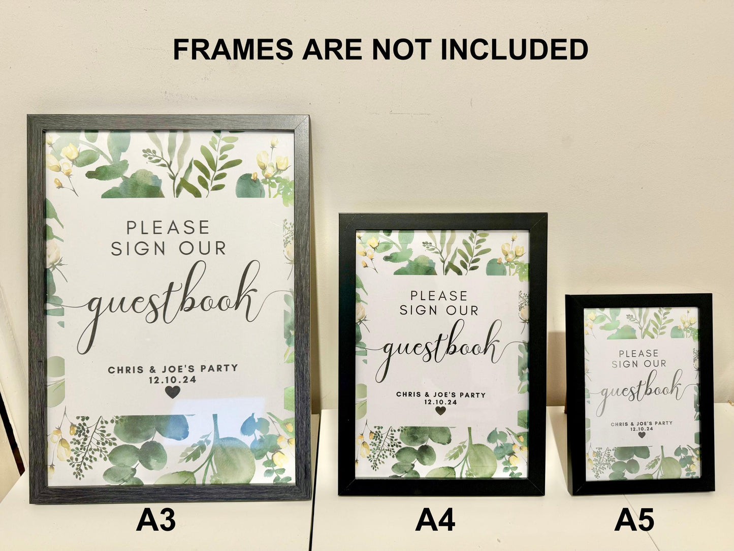 Wedding Welcome Sign/ Personalised Wedding Reception Print/ Eucalyptus Greenery Floral Wedding Signage/ Guest Venue Decorations Party Poster