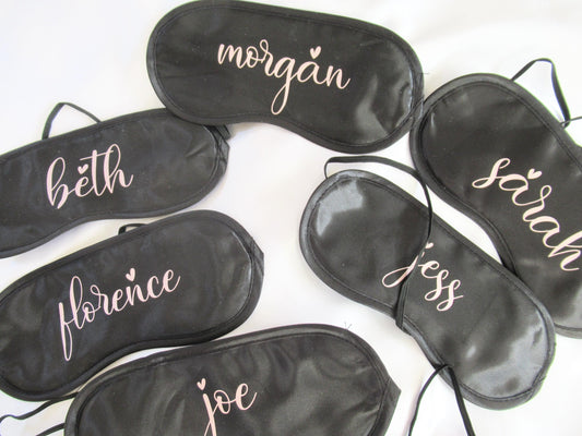 Personalised Eye Mask/ Bridesmaid Gift/ Bridal Party Gift/ Travel Sleep Mask/ Custom Wedding Favour/ Bachelorette Party Gift Box Bag Filler