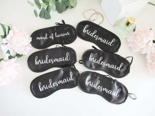 Personalised Bridesmaid Eye Mask/ =Bridal Party Gift/ Travel Sleep Mask/ Custom Wedding Favour/ Bachelorette Party Gift Box Bag Filler