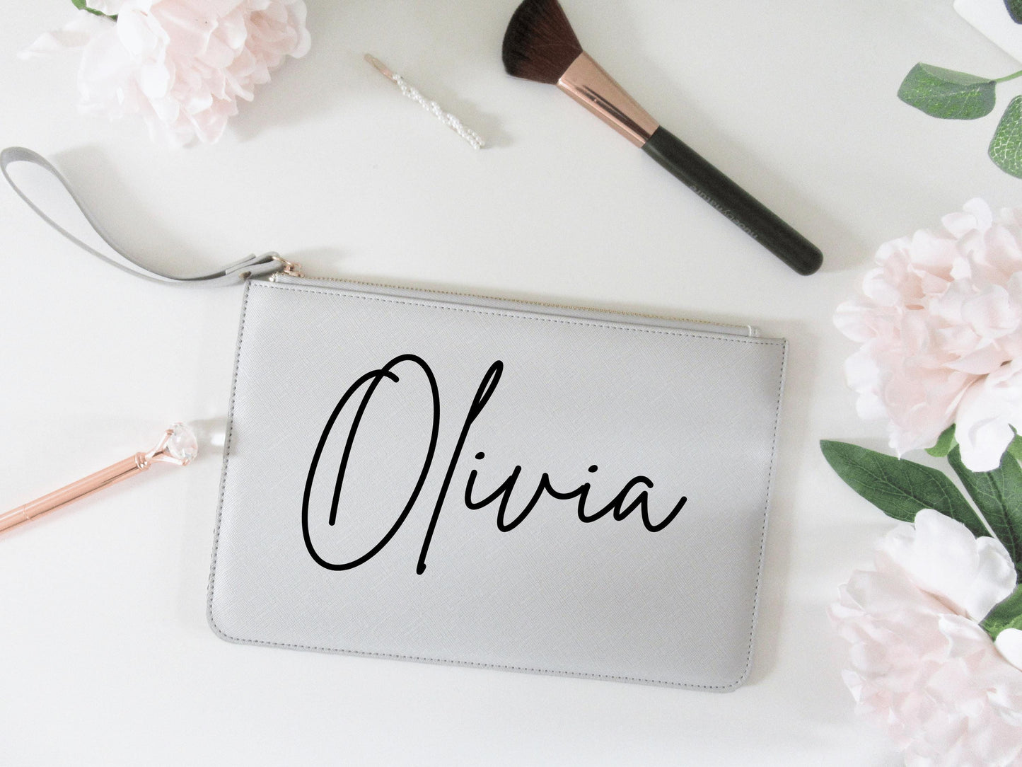 Personalised Clutch Bag/ Faux Leather Purse/ Cosmetic Bag/ Pencil Case/ Travel Accessory Clutch/ Hen Party Girlfriend Gift/ Makeup Holder