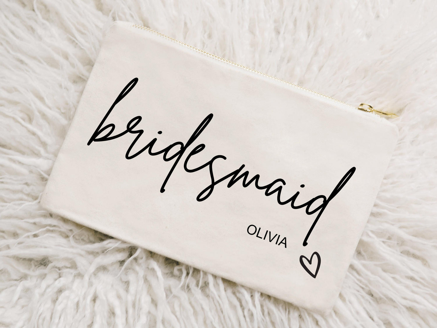 Personalised Bridesmaid Makeup Bag/ Hen Party Favour Gifts for her/ Team Bride Cosmetic Bag/ Bride Squad Accessory Bag/ Travel Case