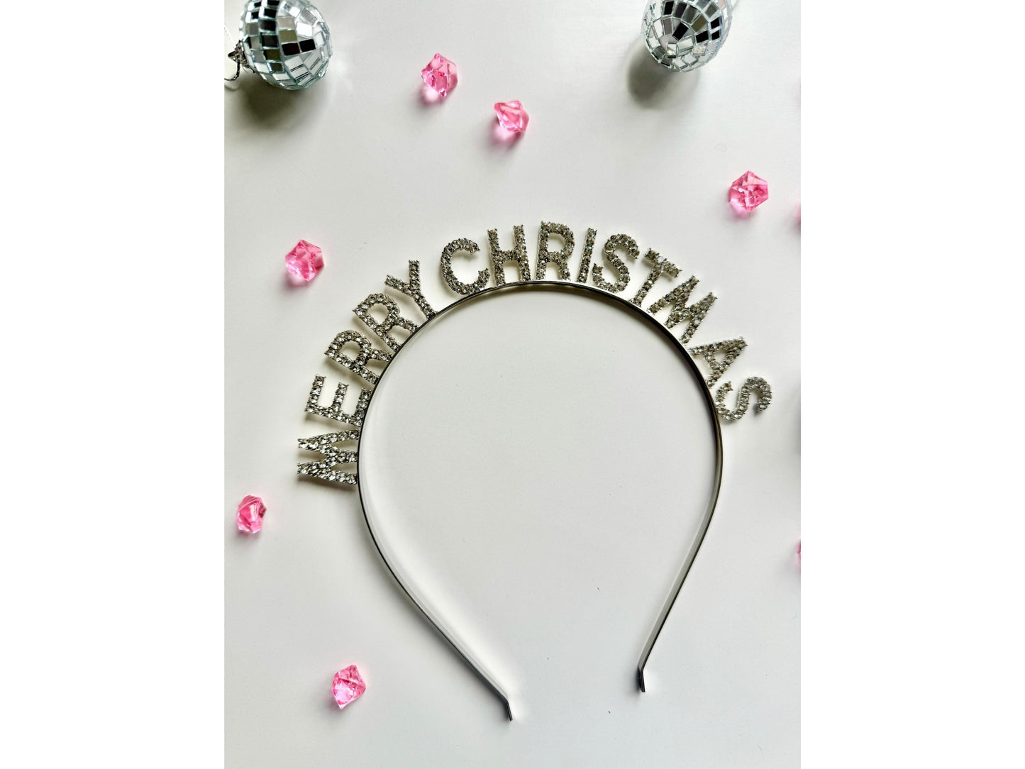 Silver Merry Christmas Headband/ Gold Diamante Happy Christmas Decor/ Rose Gold Sparkly Seasons Greetings Hairband/ Classy Hair Accessory