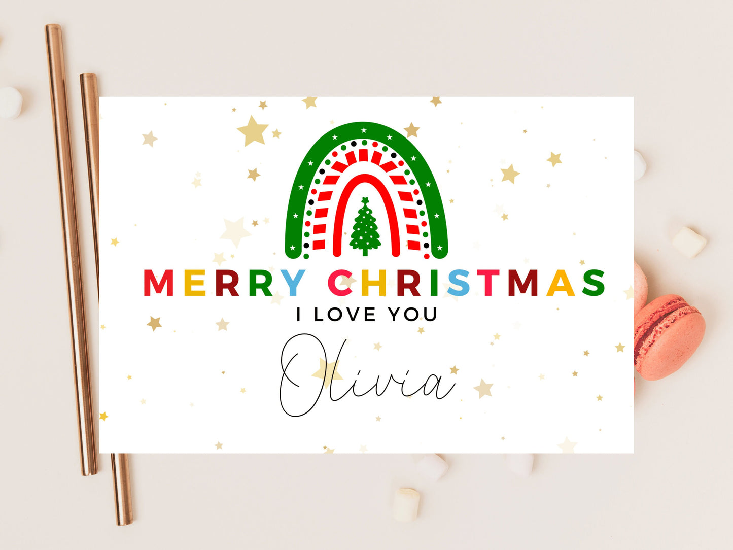 Personalised I Love You Merry Christmas Card/ Romantic Card for Wife/ Husband/ Girlfriend/ Boyfriend/ Fiance/ Seasons Greetings