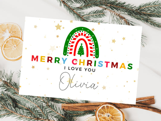 Personalised I Love You Merry Christmas Card/ Romantic Card for Wife/ Husband/ Girlfriend/ Boyfriend/ Fiance/ Seasons Greetings