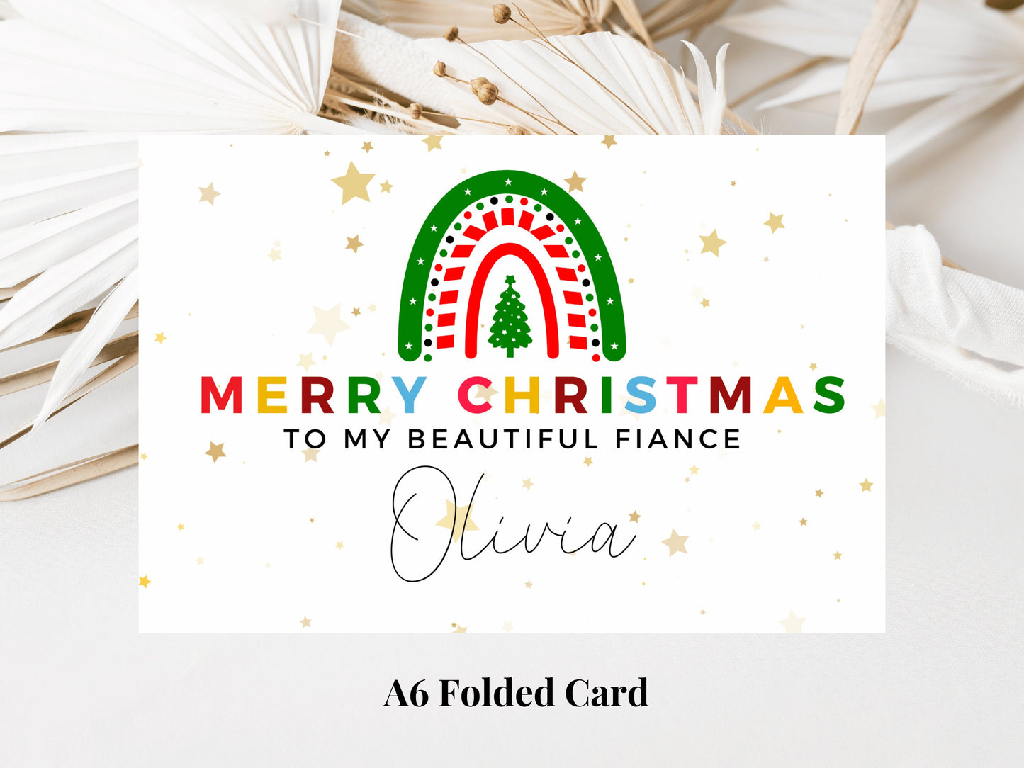 Personalised To My Beautiful Fiance Merry Christmas Card/ Romantic Card for Wife/ Husband/ Girlfriend/ Boyfriend/ Fiance/ Seasons Greetings