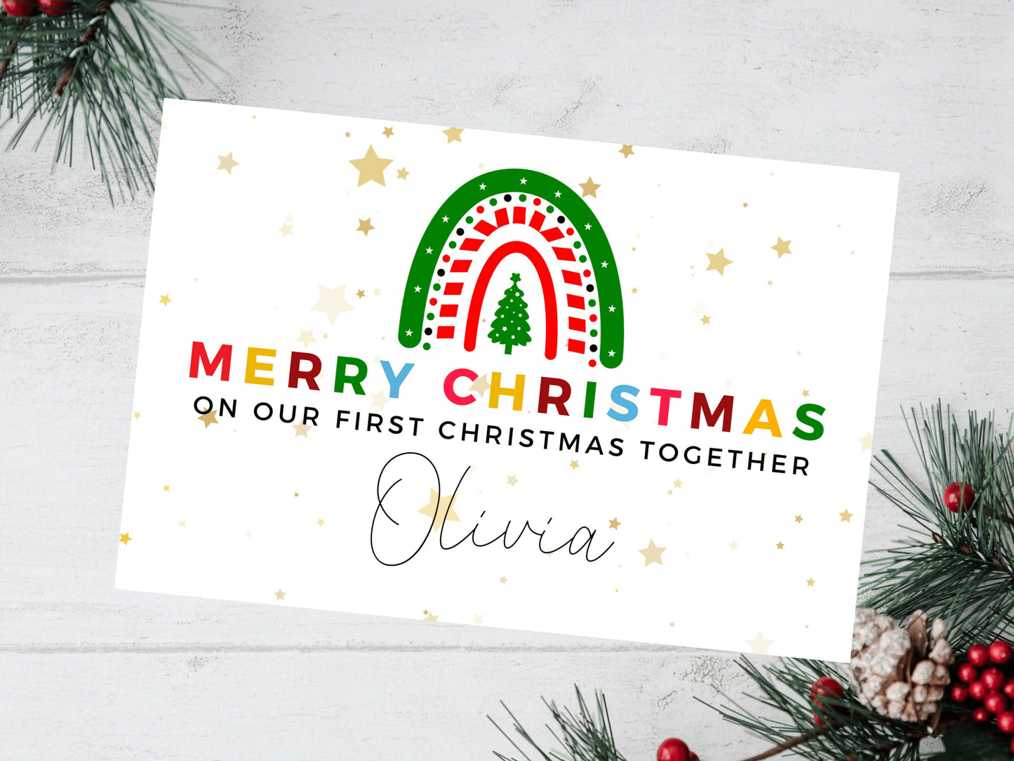 Personalised Our First Christmas Together Card/ Merry Christmas/ Romantic Wife/ Husband/ Girlfriend/ Boyfriend/ Fiance/ Seasons Greetings