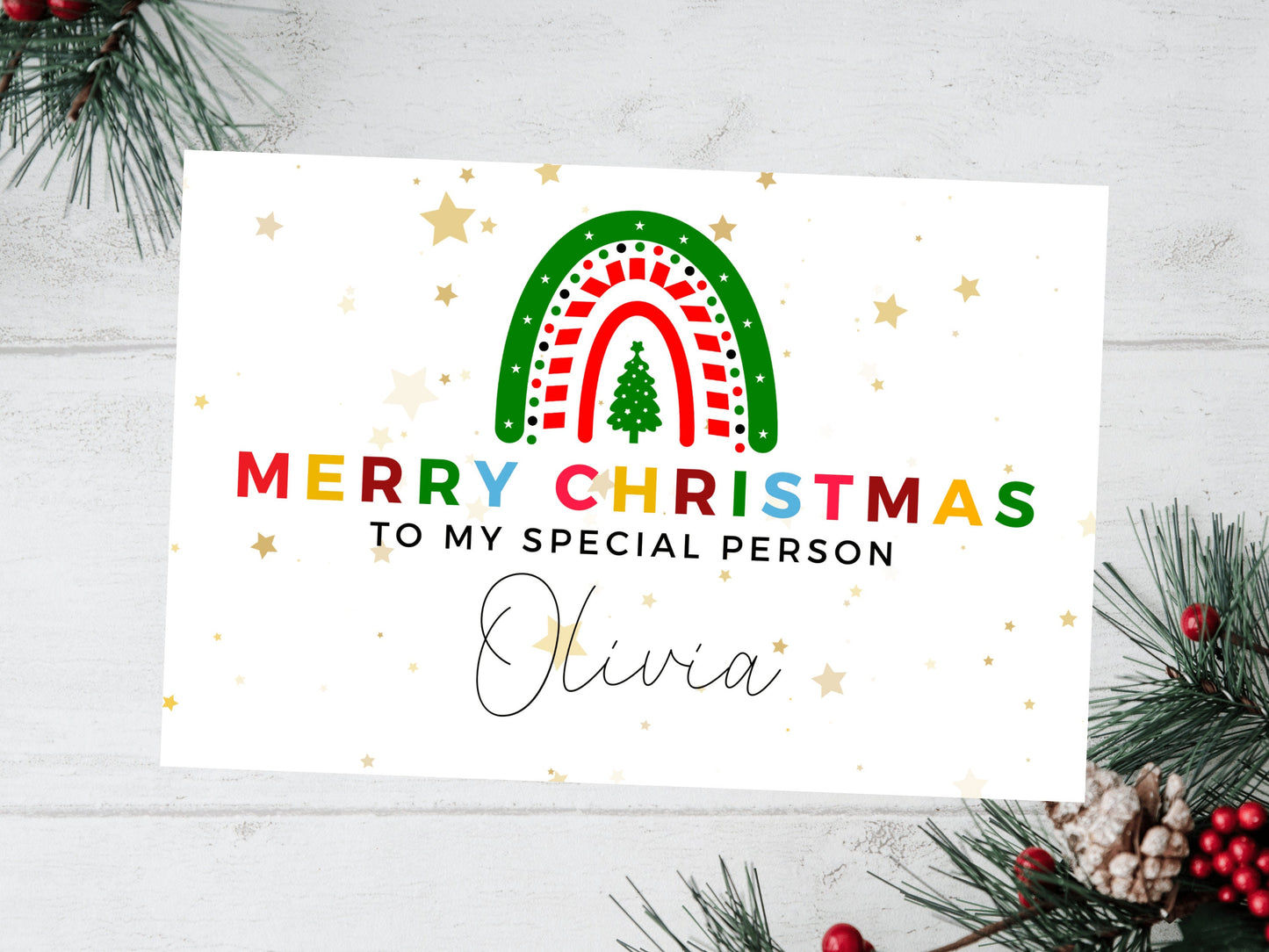 Personalised To My Special Person Merry Christmas Card/ Romantic Card for Wife/ Husband/ Girlfriend/ Boyfriend/ Fiance/ Seasons Greetings