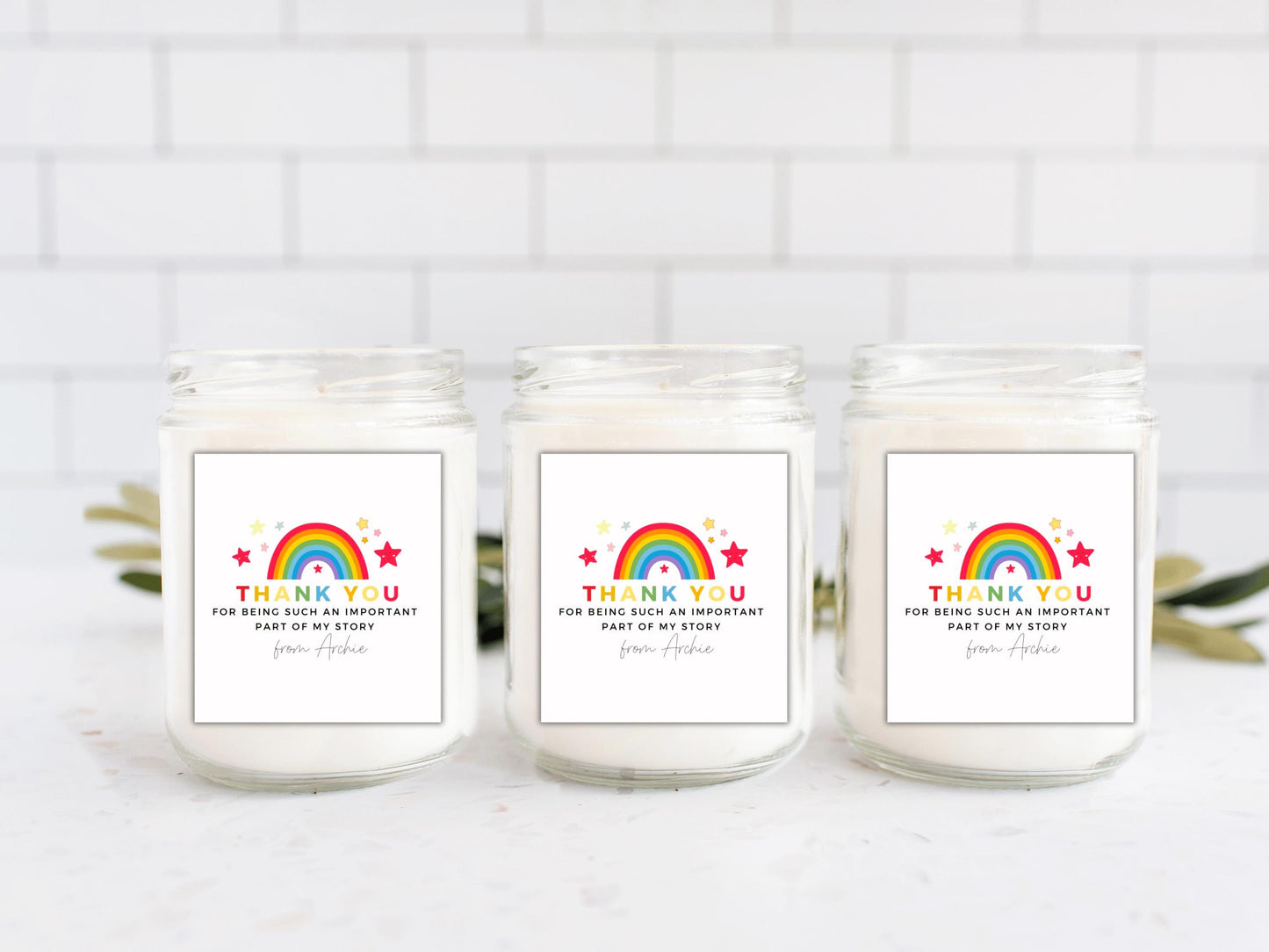 Personalised Thank You for Being Such An Important Part of My Story Candle Label/ Rainbow Teacher Appreciation Sticker/ End of Year Label