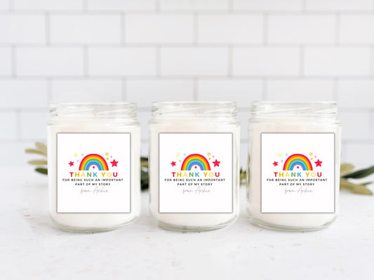 Personalised Thank You for Being Such An Important Part of My Story Candle Label/ Rainbow Teacher Appreciation Sticker/ End of Year Label