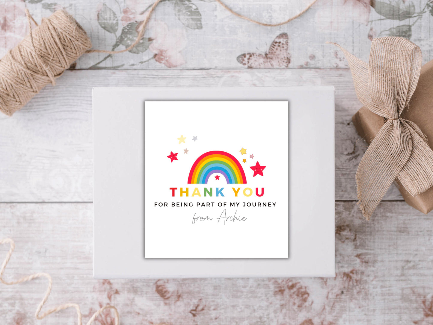 Personalised Thank You for Being Part of My Journey Candle Label/ End of Year School Teacher Appreciation Present Gift Sticker Present