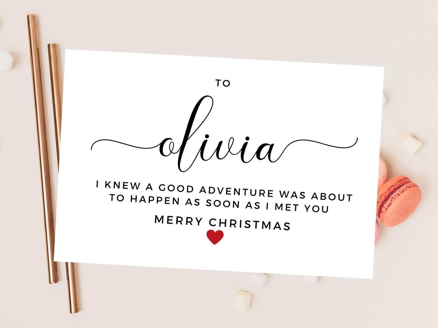 Personalised I knew a Good Thing Was About to Happen As Soon As I Met You Merry Christmas Card/ Happy Christmas/ Season Xmas Greetings Card