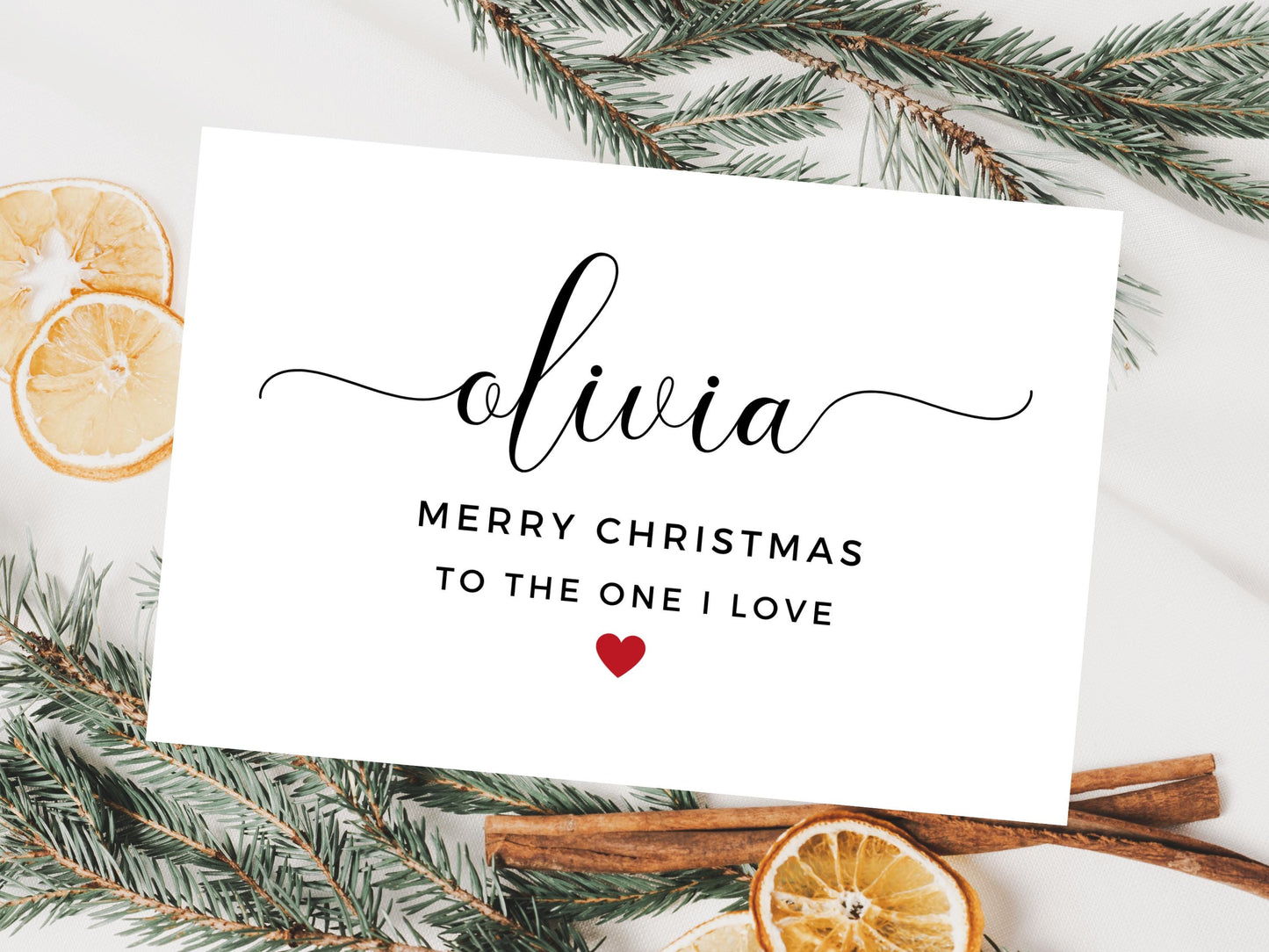 Personalised To the One I Love Merry Christmas Card/ Happy Christmas/ Season Xmas Greetings Card