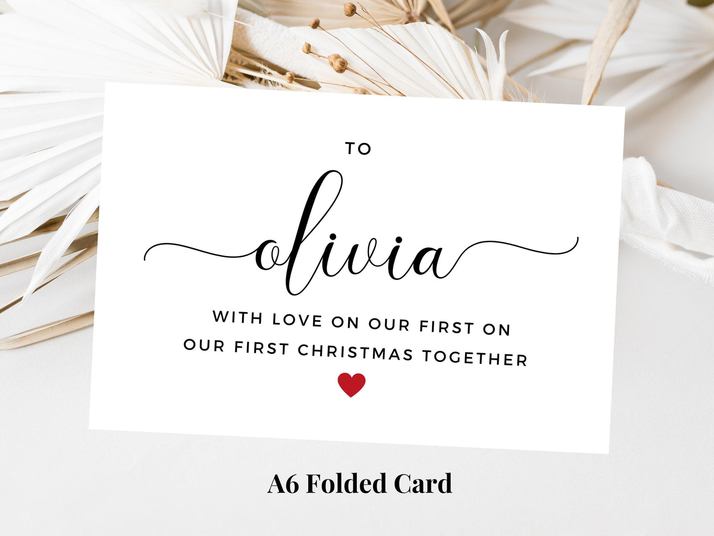 Personalised With Love on Our First Christmas Together Merry Christmas Card/ Happy Christmas/ Season Xmas Greetings Card