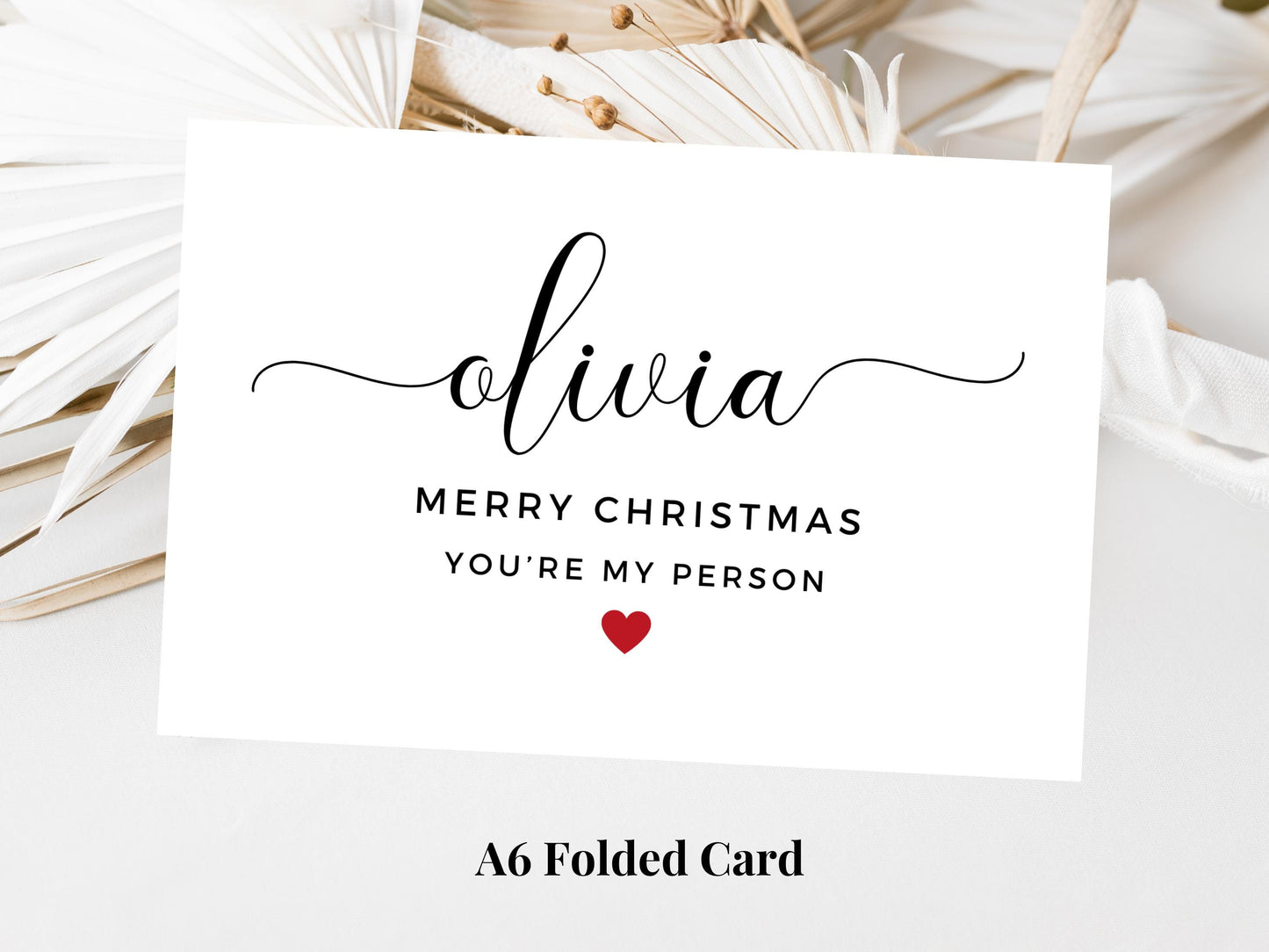 Personalised Youre My Person Merry Christmas Card/ Happy Christmas/ Season Xmas Greetings Card