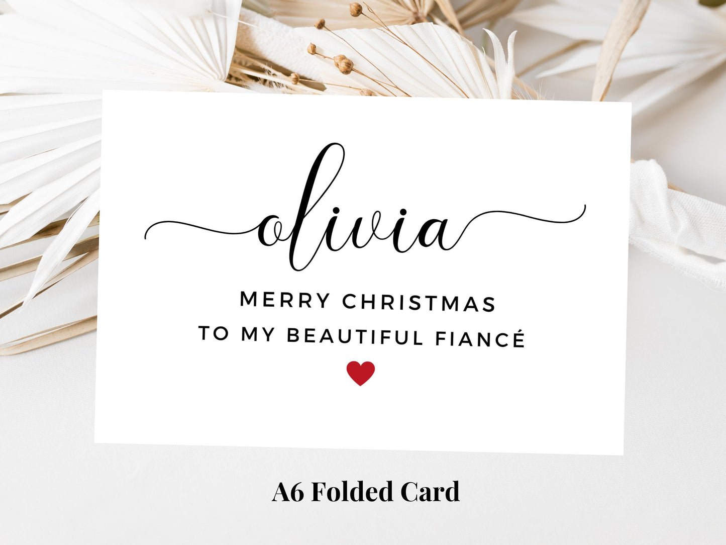 Personalised To My Beautiful Fiance Merry Christmas Card/ Happy Christmas/ Season Xmas Greetings Card