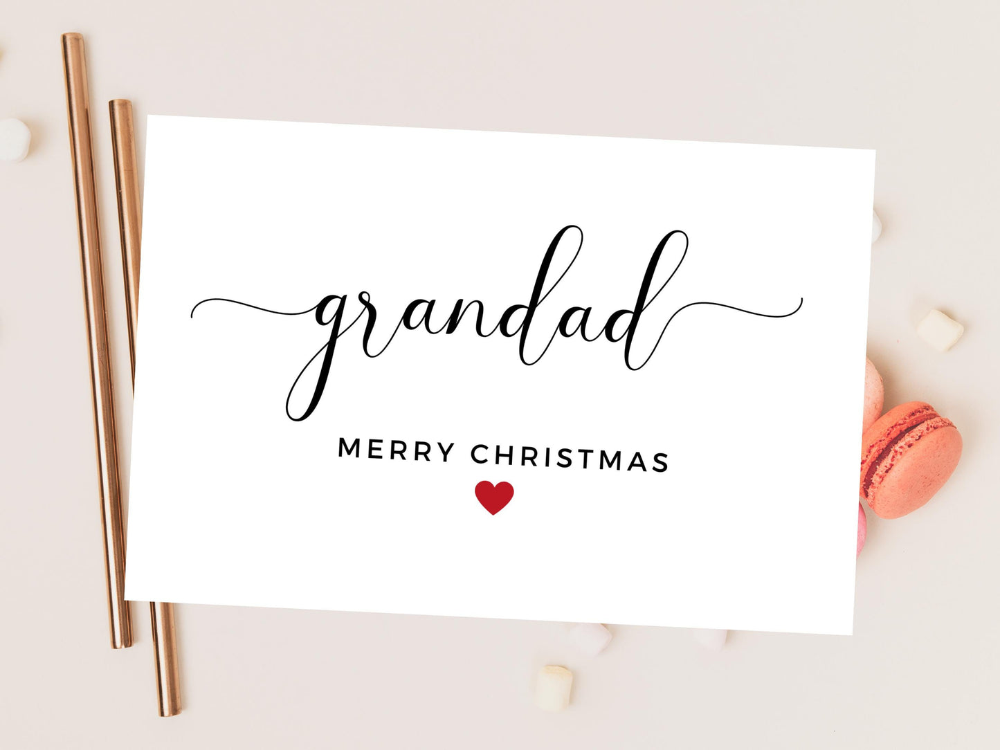 Personalised Grandad Merry Christmas Card/ Happy Christmas/ Season Xmas Greetings Card